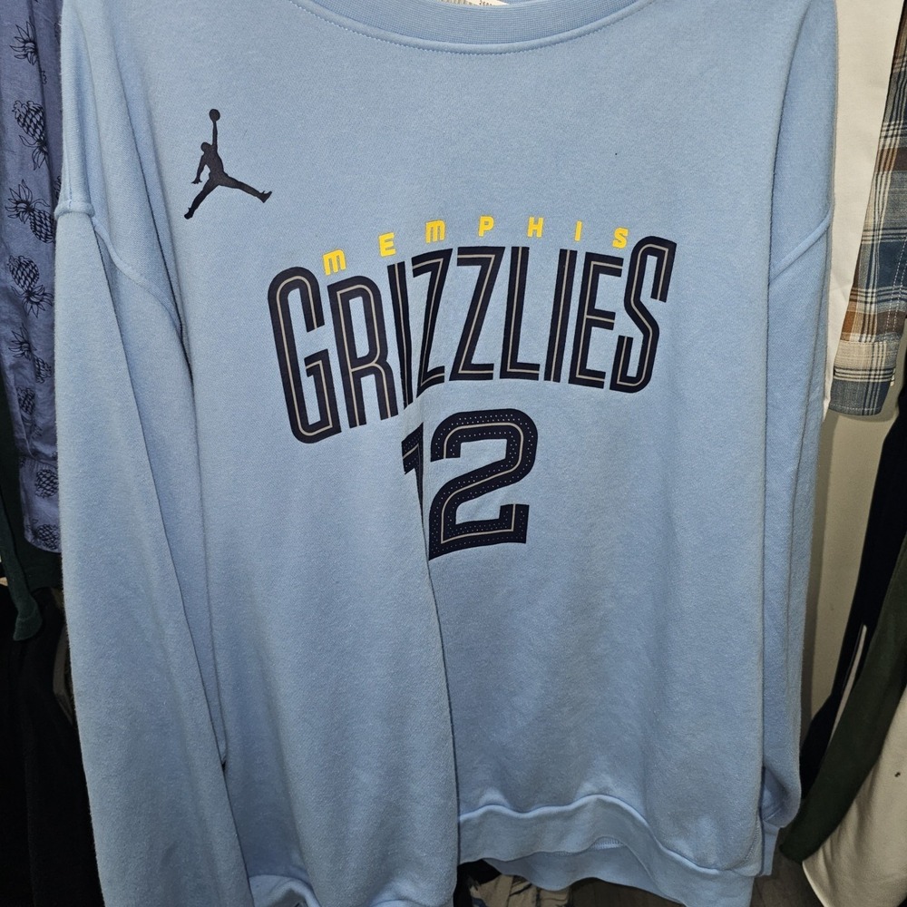 Jordan Brand Memphis Grizzlies‎ Ja Morant #12 Crewneck Sweatshirt 3XL XXXL Light